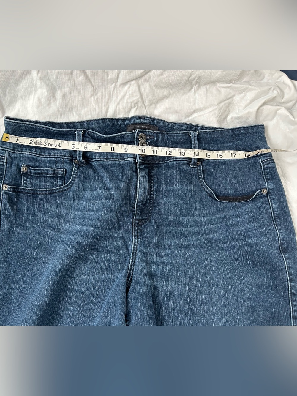 torrid Dark Blue Stretch Denim Bermuda Shorts - Picture 6 of 6